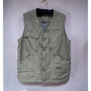 Yellowstone Men Size 95 Snap-Front Outdoor Vest Lightweight Pockets Green Casual